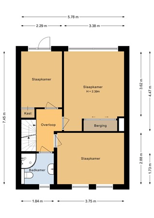 Floorplan - Stadsgracht 23, 3752 XD Bunschoten-Spakenburg